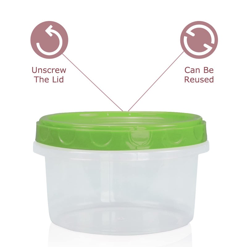 Jucaifu 8 Ounce reuseable small plastic freezer storage container jars with screw lid for food snacks lunch(8Pcs  Green) - Image 5