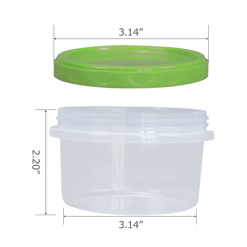 Jucaifu 8 Ounce reuseable small plastic freezer storage container jars with screw lid for food snacks lunch(8Pcs  Green) - Image 2