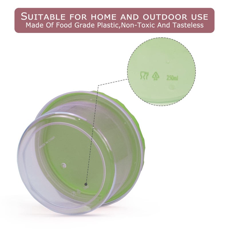 Jucaifu 8 Ounce reuseable small plastic freezer storage container jars with screw lid for food snacks lunch(8Pcs  Green) - Image 4