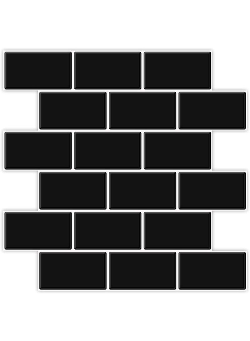 Subway Tiles Peel and Stick Backsplash, Stick on Tiles Kitchen Backsplash (10 Tiles, Thicker Version)/Black - Image 1