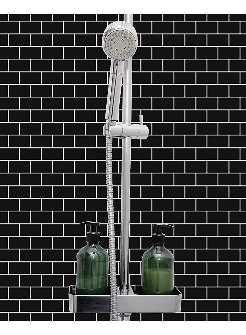 Subway Tiles Peel and Stick Backsplash, Stick on Tiles Kitchen Backsplash (10 Tiles, Thicker Version)/Black - Image 3