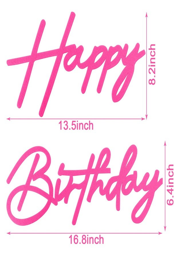MASTRON Happy Birthday Sign for Backdrop - Hot Pink Felt 'Happy Birthday' Letter Sign for Balloon Arch Backdrop Decorations - Image 2