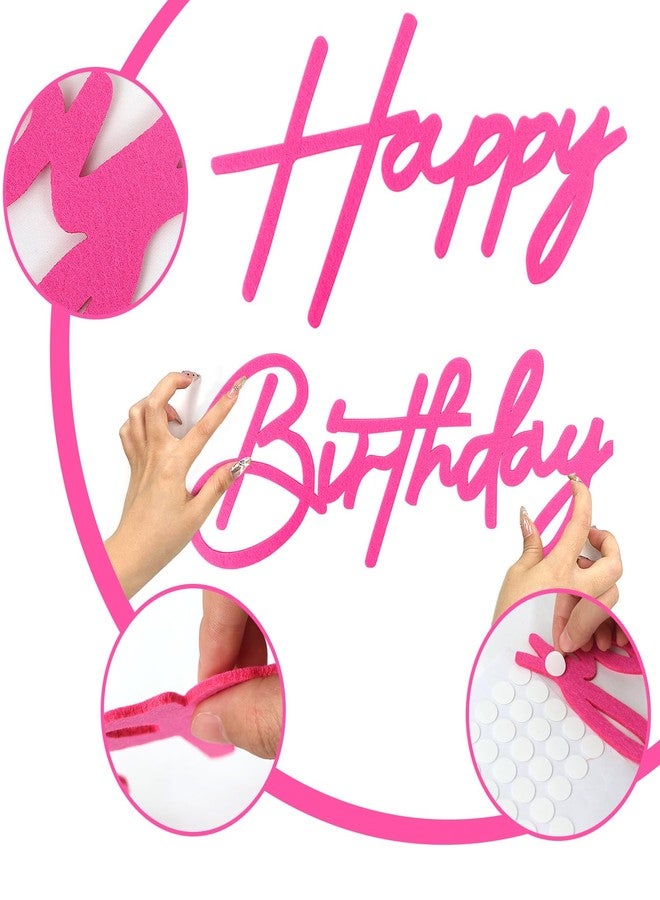 MASTRON Happy Birthday Sign for Backdrop - Hot Pink Felt 'Happy Birthday' Letter Sign for Balloon Arch Backdrop Decorations - Image 4