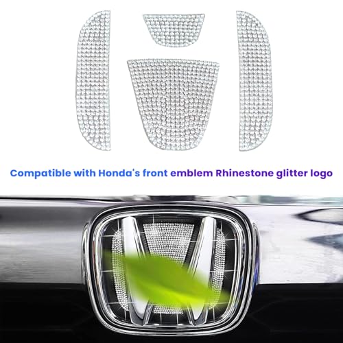 CUCHIYUN Bling Crystal Car Front Emblem Cover Sticker Compatible with Honda 10th Gen Civic Sedan 2022 2021 2020 2019 2018 (car Front Logo) - Image 2