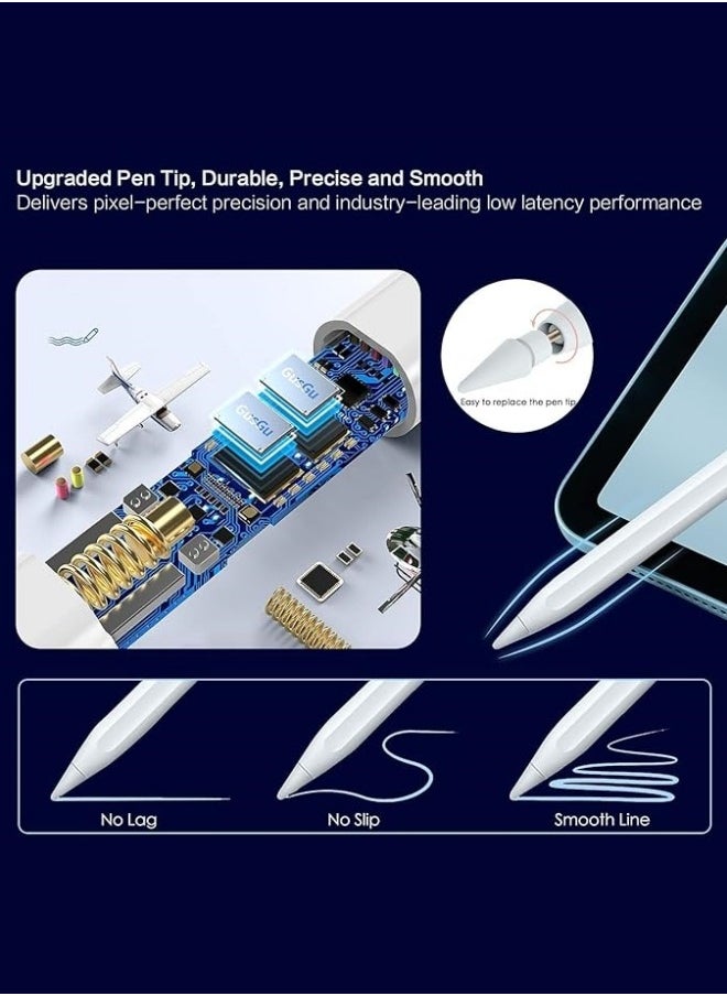 BUPY - 2024 Newest Stylus Pen for iPad 9th&10th Gen, Fast Charge iPad Pen for iPad 2018-2024, iPad Pencil for iPad Pro 11/12.9 3/4/5 Gen, iPad Mini 5/6, iPad 6/7/8, iPad Air 3/4/5, White - Image 1