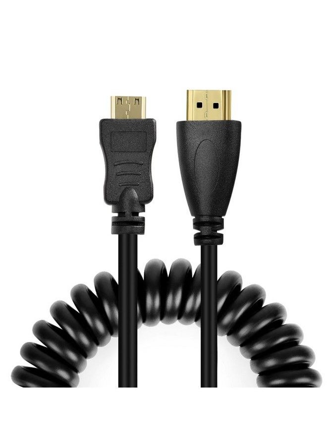 UCEC Mini Hdmi To Hdmi Cable Hdmi To Mini Hdmi Cable Coiled Hdmi Mini To Hdmi Cable Mini Hdmi Cable Adapter Support 4K Ultra Hd 1080P 3D For Atomos Ninja V V5 Monitors Cameras Projector  - Image 1