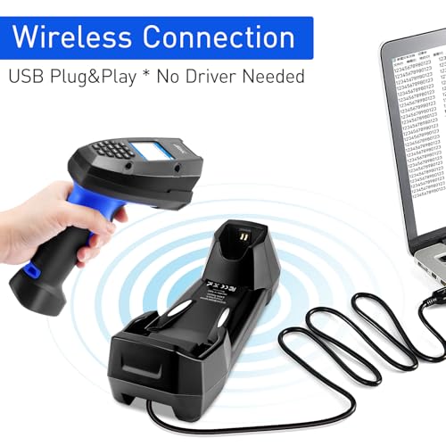 JRHC 1D 2D Barcode Scanner, JRHC Wireless Inventory Scanner & PDA Data Collector Data Terminal PDT Inventory Device with Long Transmission Distance 2.4G Wireless Bar Code Reader with 2" LCD Screen - Image 3