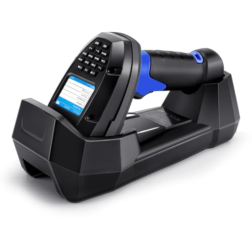 JRHC 1D 2D Barcode Scanner, JRHC Wireless Inventory Scanner & PDA Data Collector Data Terminal PDT Inventory Device with Long Transmission Distance 2.4G Wireless Bar Code Reader with 2" LCD Screen - Image 1