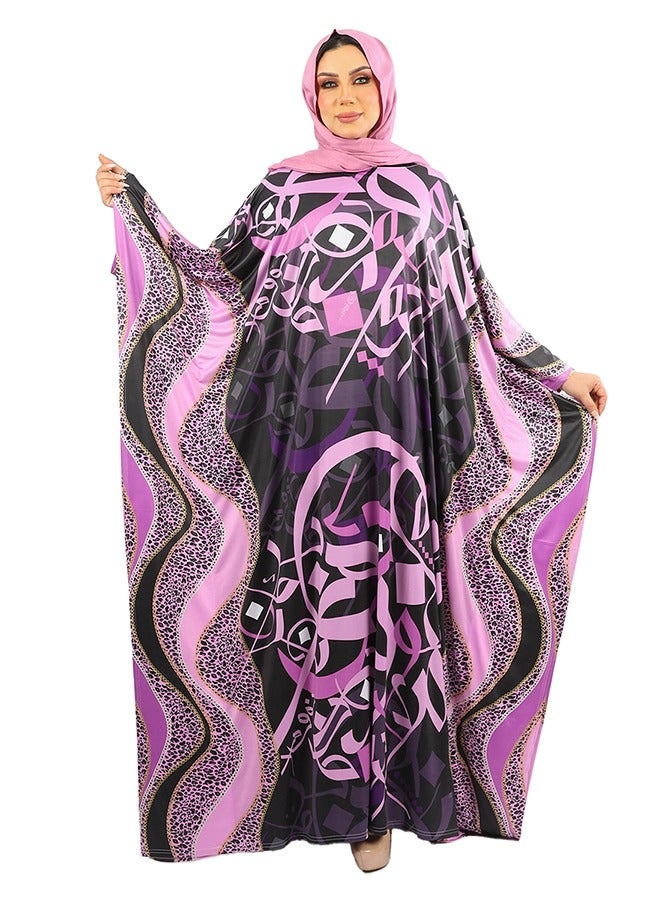 Zmurud Jersey Jalabiya- printed  - Image 3