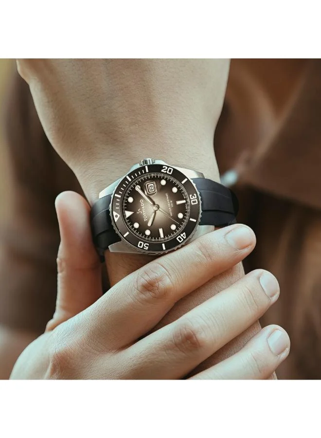 تورنيدو Men's Silicone Analog Watch T22001-SSBB - 43.5x49mm mm
