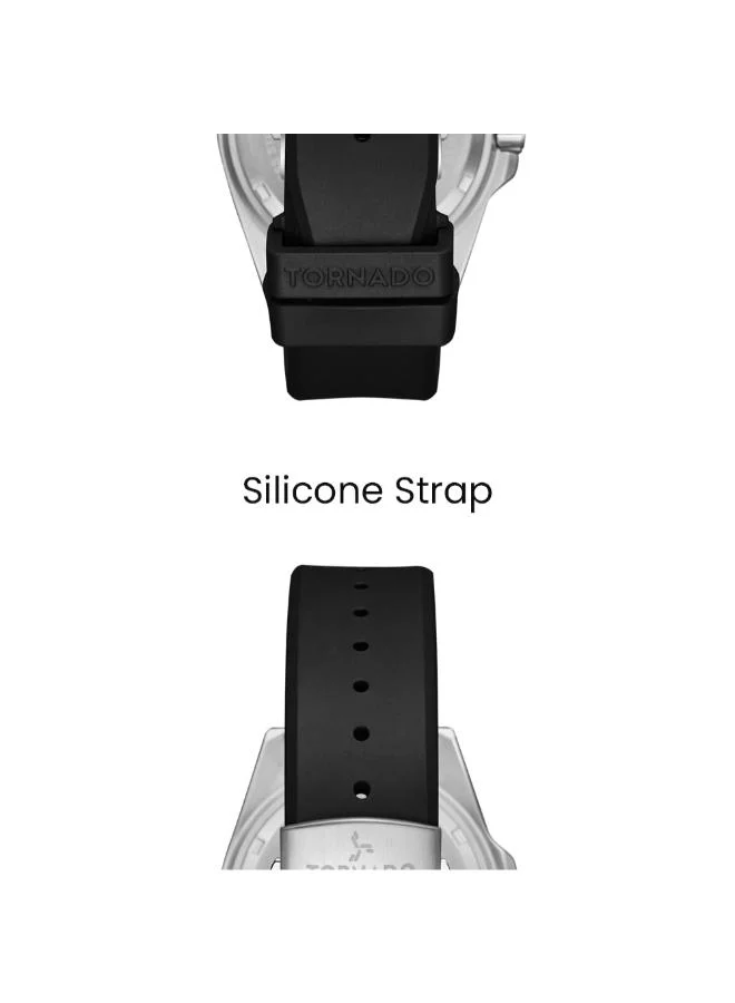 تورنيدو Men's Silicone Analog Watch T22001-SSBB - 43.5x49mm mm