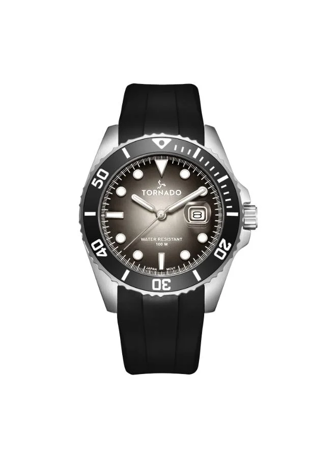 TORNADO Men's Silicone Analog Watch T22001-SSBB - 43.5x49mm mm