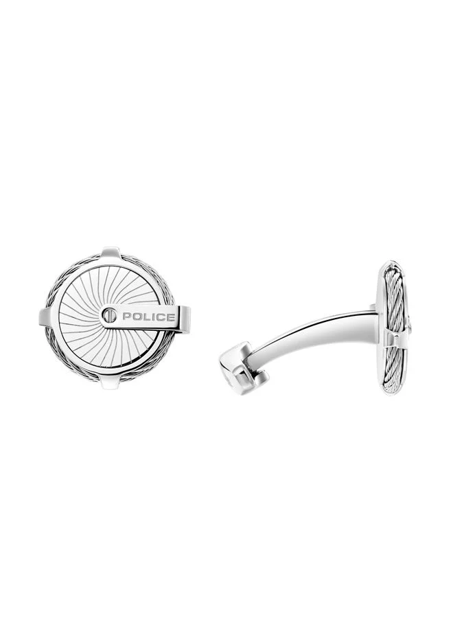 POLICE Techie Cable and Plate Cufflinks with Stainless Steel