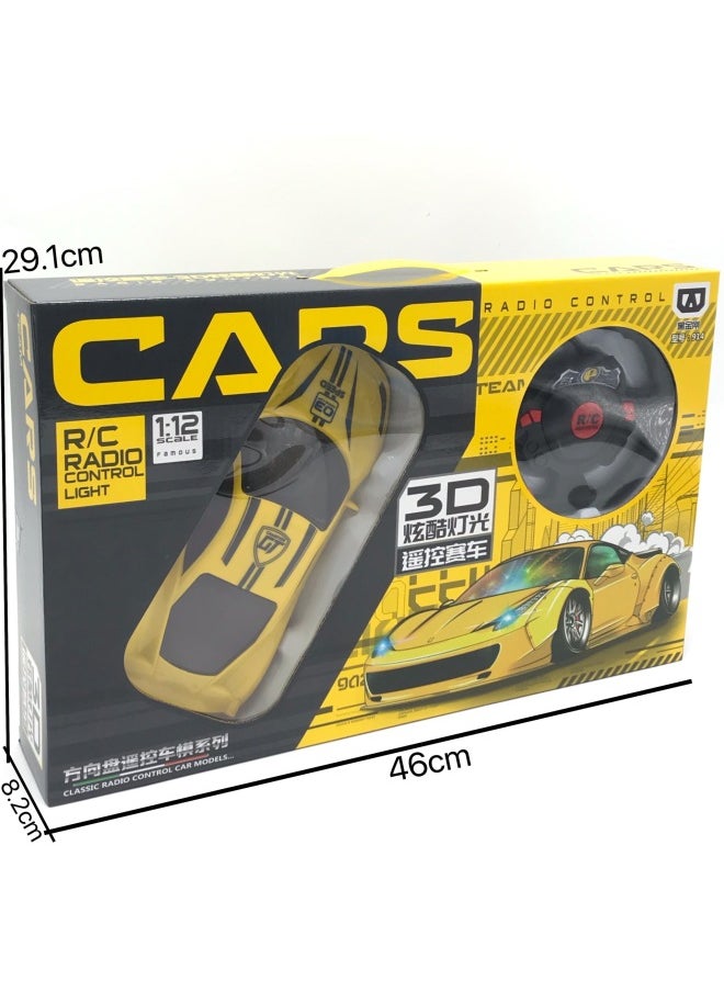 Generic Children's Remote Control Car Charging With Police Car Car Wireless Light Four-way Toy Racing Gift Box Simulation Model Gift-Color:Four-way Remote Control Car Yellow  - Image 5