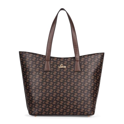 Lavie Mono LL Harper Tote Bag For Women | Tote Handbag For Work | Ladies Purse | Stylish Shoulder Bag | Gift, Brown - Image 1