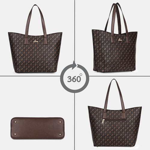 Lavie Mono LL Harper Tote Bag For Women | Tote Handbag For Work | Ladies Purse | Stylish Shoulder Bag | Gift, Brown - Image 5