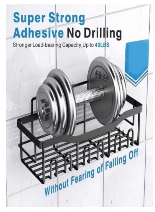 ULHYC Shower Caddy 5 Pack, Adhesive Bathroom Organizer for Bathroom Storage Kitchen, No Drilling, Large Capacity, Rustproof Stainless Steel Bathroom Organizer Shelves for Inside Shower Rack - Image 3