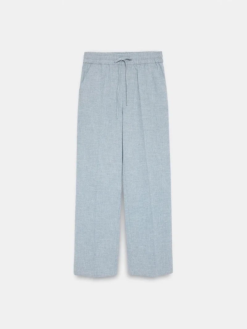 ديلفين DILVIN Wide-Leg Poplin Lounge Trousers
