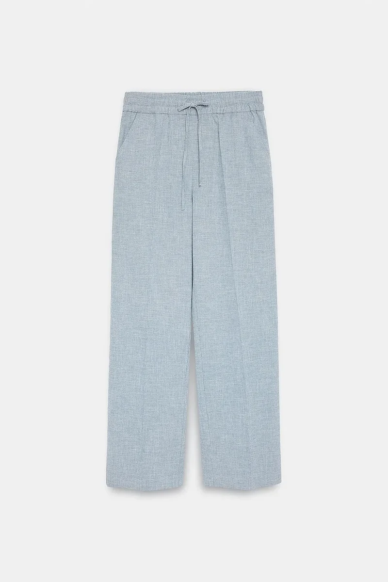 ديلفين DILVIN Wide-Leg Poplin Lounge Trousers