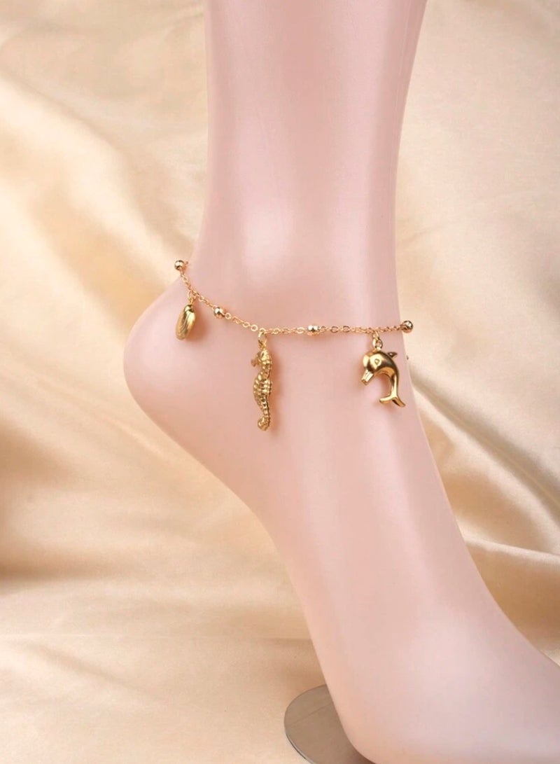 Equal Amazing Women's Stainless Steel Gold Plated Anklet - Image 3