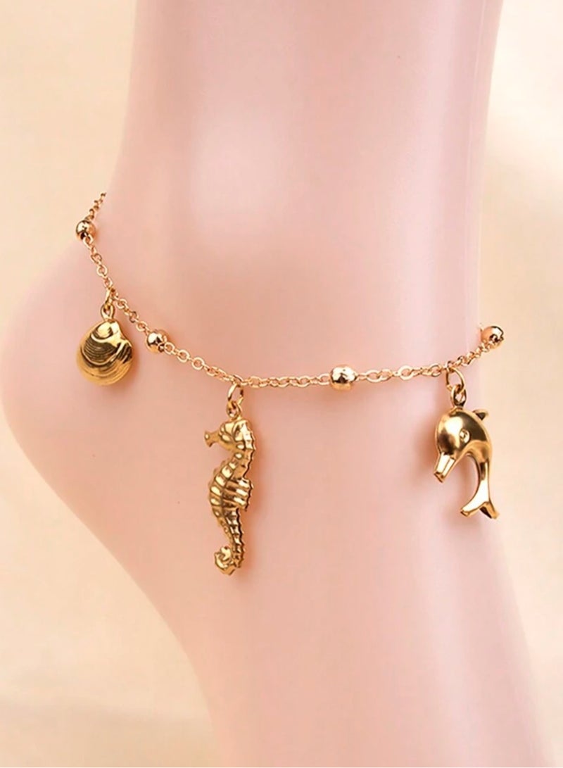 Equal Amazing Women's Stainless Steel Gold Plated Anklet - Image 4