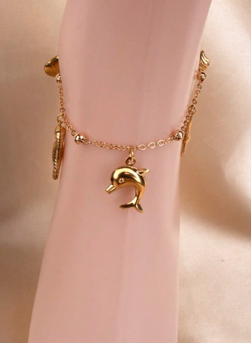 Equal Amazing Women's Stainless Steel Gold Plated Anklet - Image 5