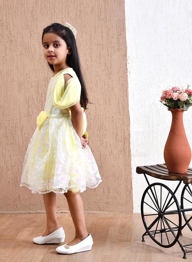 BELLA MODA Floral Overlay Dress - Image 4