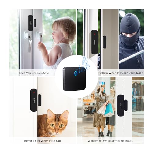 SECRUI Door Chime, Wireless Door Chimes When Door Open Entry for Business/Home/Office/Store Door Ringer Alert Buzzer Alarm Door Ringer for Opening – Door Open Alert - 2 sensors - Image 5