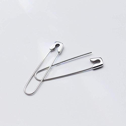 Dtja Minimalist Safety Pin Cartilage Sterling Silver Big Hoop Earrings for Women Girls Elegant Dangle Drop 37mm - Image 5
