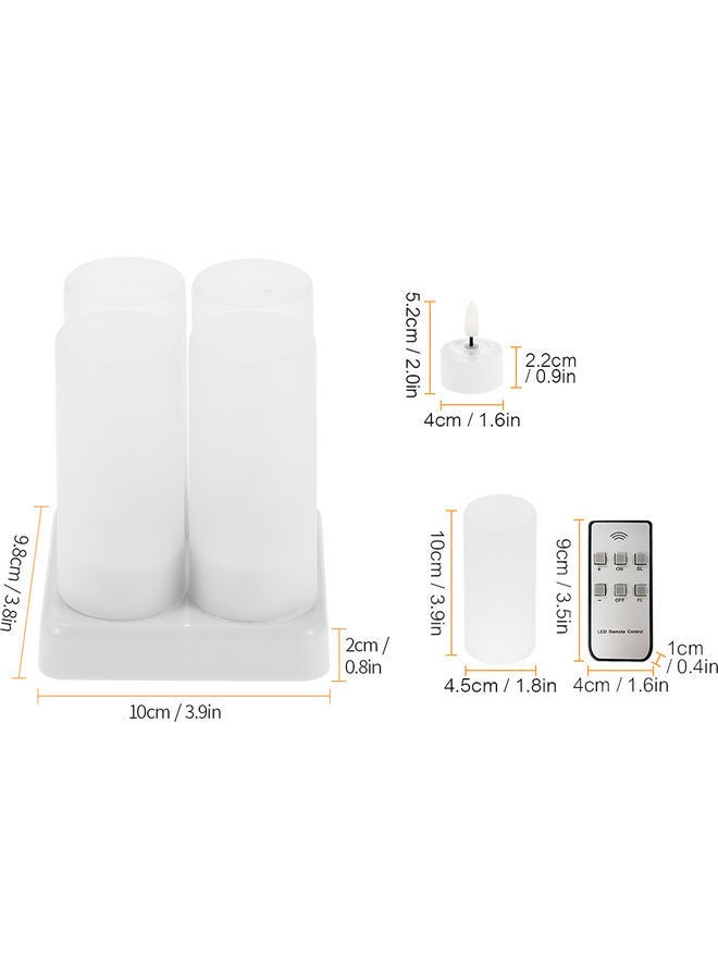 NIBEMINENT 4-Piece Rechargeable Flameless Candle Light Set Yellow - Image 4