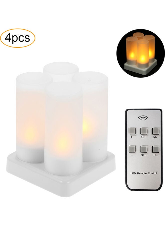 NIBEMINENT 4-Piece Rechargeable Flameless Candle Light Set Yellow - Image 2