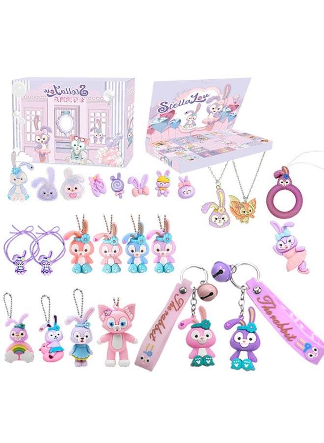 Christmas Blind Box, Includes Cartoon Figures, Keychains, Rings and Accessories for Party Toy Ornaments Decoration, Xmas Countdown Advent Calendar Gift for Girls, Boys & Kids 