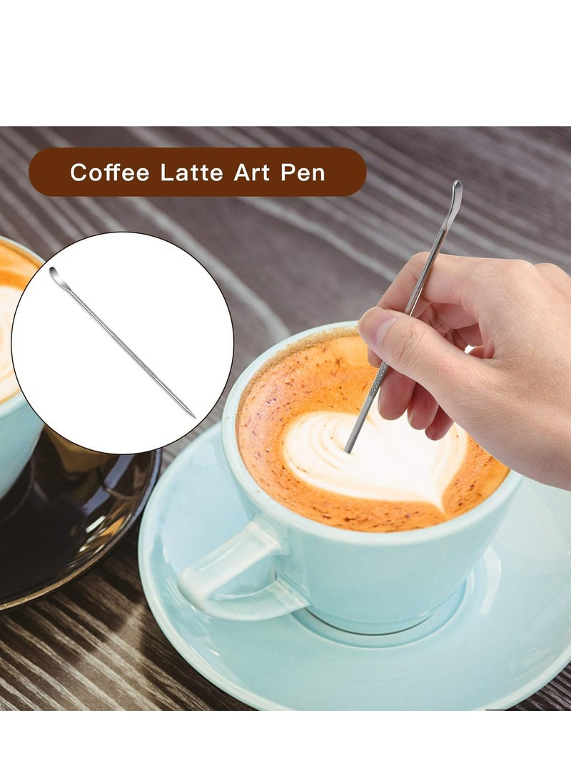 Oasisgalore Stainless Steel Mesh Powder Shaker with Lid, Coffee Latte Art Pen and Spoon, Coffee Mould Tool for Latte, Cake.  - Image 3