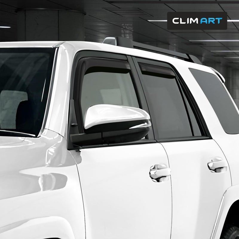 CLIM ART حراس المطر في القناة من CLIM ART لتويوتا 4Runner 2010-2021 - واقيات نوافذ داكنة (4 قطع) - Image 2