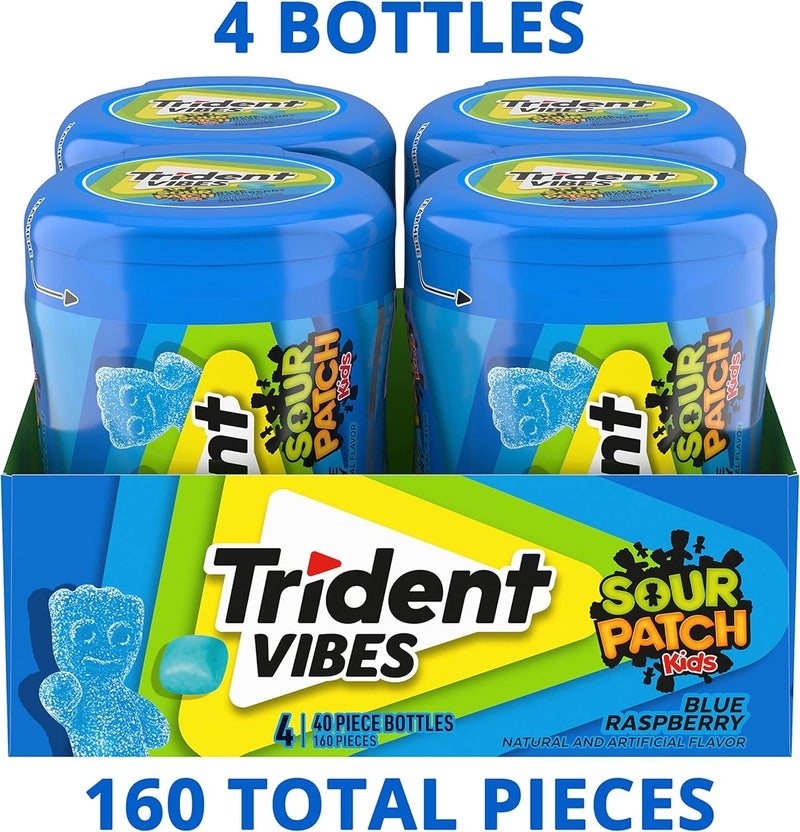 Trident Vibes SOUR PATCH KIDS Blue Raspberry Sugar Free Gum - Image 4