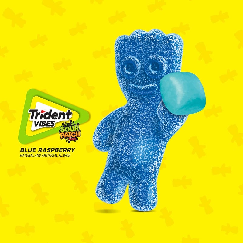 Trident Vibes SOUR PATCH KIDS Blue Raspberry Sugar Free Gum - Image 5