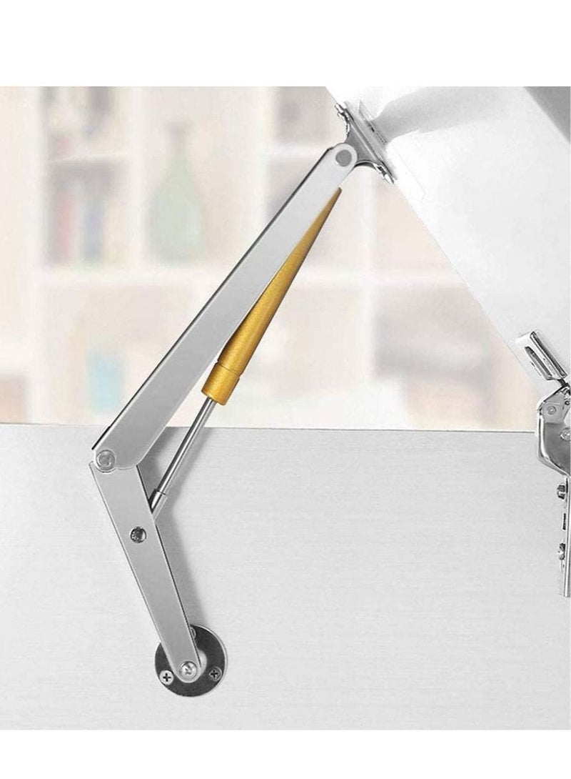 SYOSI 2PCS Gas Spring Lid Support Hinge 150N Strut Soft Close Heavy Duty Stay for Kitchen Cabinet Door Cupboard Toy Box Pneumatic Stop Sliver  - Image 4