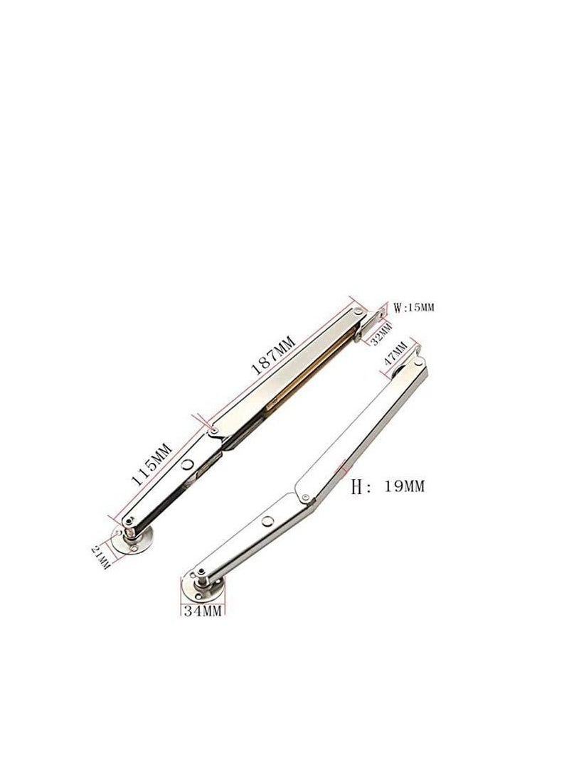 SYOSI 2PCS Gas Spring Lid Support Hinge 150N Strut Soft Close Heavy Duty Stay for Kitchen Cabinet Door Cupboard Toy Box Pneumatic Stop Sliver  - Image 2