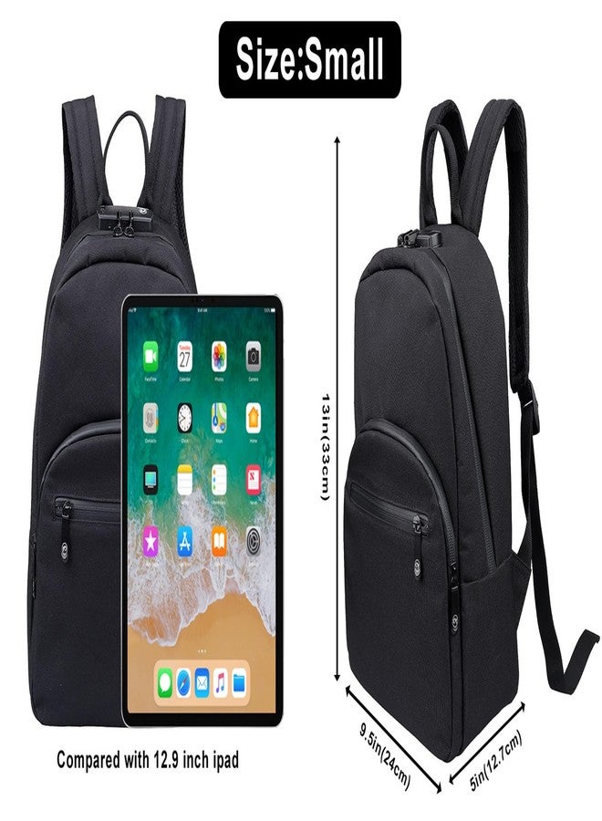 FIREDOG Mini Smell Proof Backpack with Lock for Men Women, Smell Proof Bookbag for Travel (Black) - Image 2