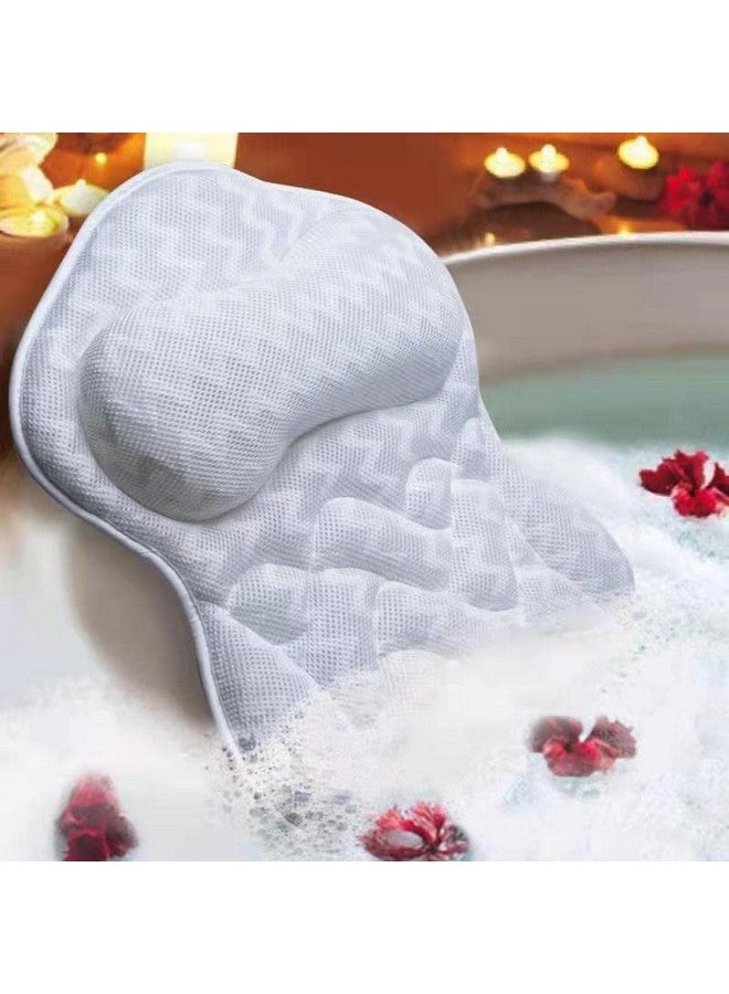 Fitheaven Bath Pillow Tub Pillow For Bathtub Support Neck Head And Back With Strong Nonslip Suction Cups And Comfortabl 3D Airmesh Bath Pillow For Men And Women  - Image 1