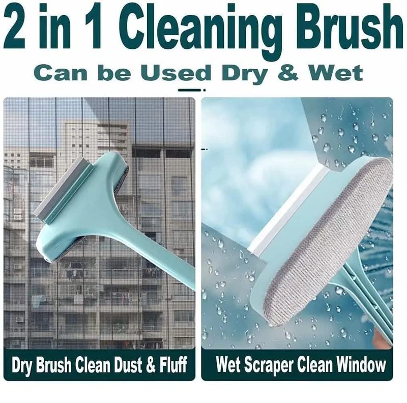 ROXA ROXA Multifunctional Brush 2 in 1 Mesh Cleaning Brush & Wiper with Extended Handle Window Cleaning Brush (Multicolor, Pack of 1)  - Image 4