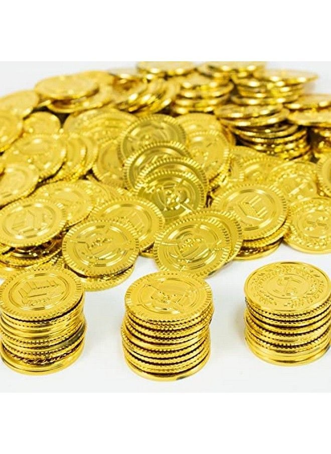 GiftExpress 144Pc Plastic Gold Coins Pirate Coins Kids Pretend Play Coins Treasure Coins For Pirate Party Gold Coins For Treasure Hunt Game And Party Favors  - Image 5