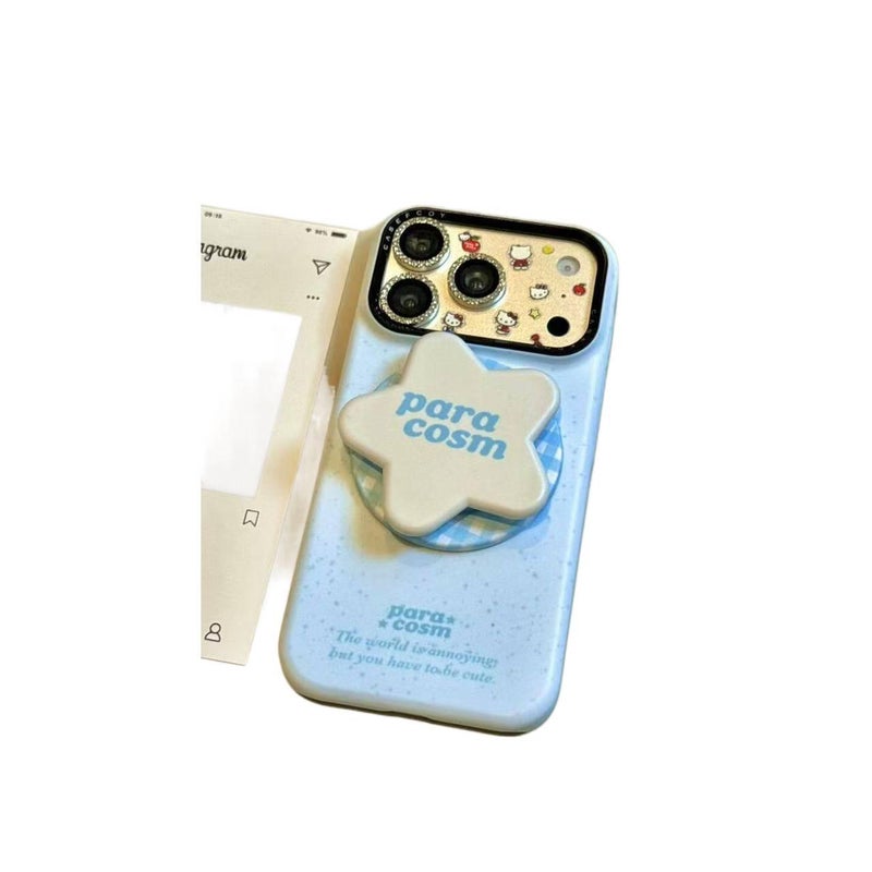 MS Film MagSafe Case for iPhone 16 / 16 Plus / 16 Pro / 16 Pro Max with Kickstand and Matte Finish plus Star Pattern plus English Letter Pattern in Single Shell - Image 4