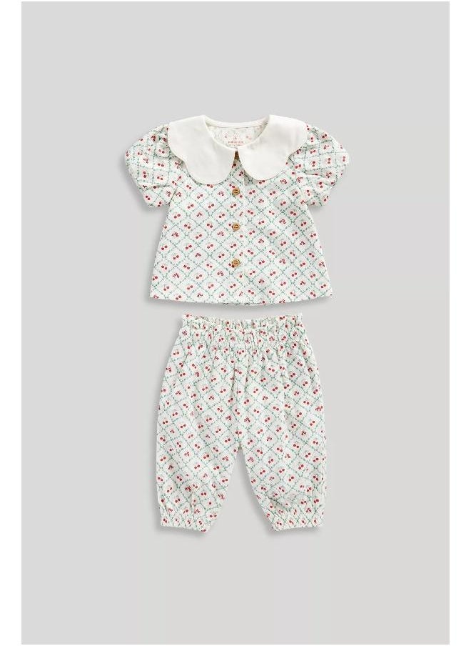 mothercare Cherry Blouse and Trousers Set  - Image 1