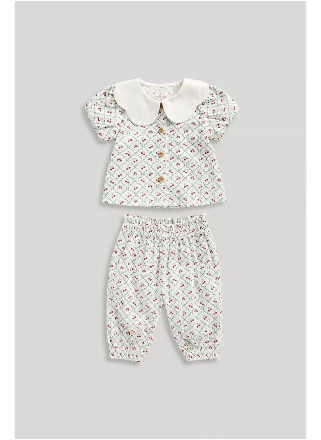 mothercare Cherry Blouse and Trousers Set