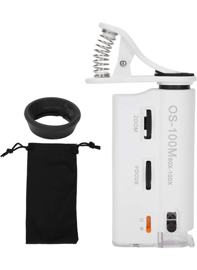Profisher مكبر عدسة مجهرية لجزء الهاتف المحمول مع ضوء LED فوق البنفسجي 60X 100X  - Image 1