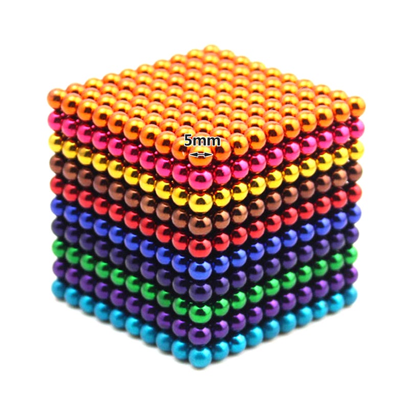 1000Pcs 5mm Magnetic Ball Set Magic Magnet Cube Building Toy for Stress Relief Mix 10-Color - Image 2