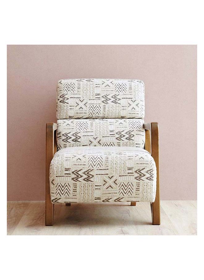 DANUBE HOME Danube Home Oslo 1 Seater Fabric Sofa Accent Chair Modern Design One Seat Sofas Comfortable Living Room Furniture L 75 x W 95 x H 87 cm Beige/Pattern  - Image 3