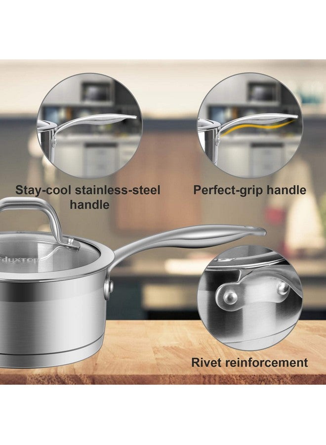 Duxtop Professional Stainless Steel Sauce Pan with Lid, Kitchen Cookware, Induction Pot with Impact-bonded Base Technology, 2.5 Quart - Image 3