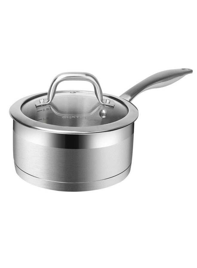 Duxtop Professional Stainless Steel Sauce Pan with Lid, Kitchen Cookware, Induction Pot with Impact-bonded Base Technology, 2.5 Quart - Image 1